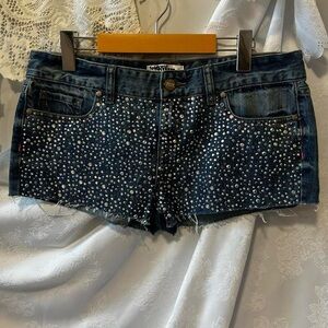 PINK Vintage NWT Studded Dark Blue Denim Shorts